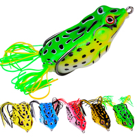 1 Pcs 5G 9G 13G 17.5G Frog Lure Soft Tube Bait Plastic Fishing Lure with Fishing Hooks Topwater Ray Frog Artificial 3D Eyes