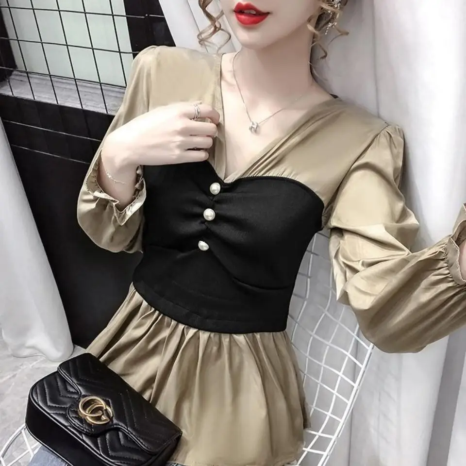 2024 Spring and Autumn New Elegant Women\'s Shirt Long-sleeved Base Shirt Women\'s Loose Chiffon Shirt Inner and Outer Blouse