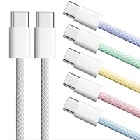 PD 60W Type C to Type C Color Cable For iPhone 17 16 15 Pro Fast Charging For Xiaomi Samsung Huawei USB C Weaving Cable 1M 2M 3M