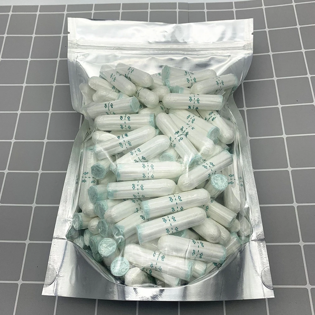 

100 шт. менструальные тампоны, экологически чистый вискозный материал, удобный, гибкий, герметичный, женский уход для активного образа жизни, для женщин