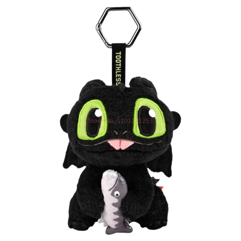 Real Universal Studios Dragon Taming Toothless Doll Plush Holding Fish Doll School Bag Doll Cute Gift