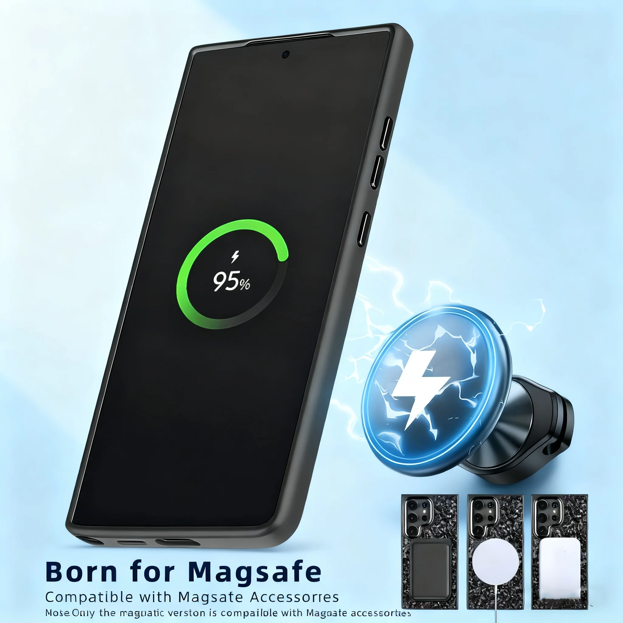 

Чехол MagSafe с кованой текстурой из углеродного волокна, 6 цветов, для Samsung Galaxy S25 S24 Ultra Plus, противоударный чехол из сплава с линзой