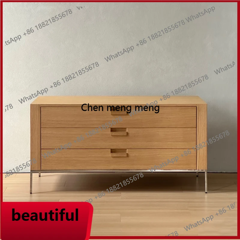 

X Household solid wood chest modern and simple, bedroom storage, wall three bucket tea cabinet