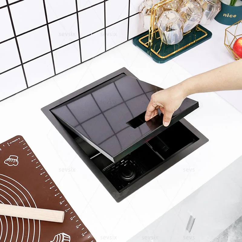 Nano Kitchen Sinks Handmade Sink 304 Stainless Steel Small Single-slot Kitchen Bar Built-in Wash Basin Under Counter Basin y