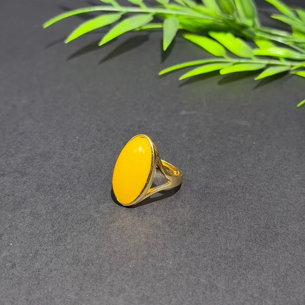 Bohemian Beeswax Ring Men's and Women's Amber Ring