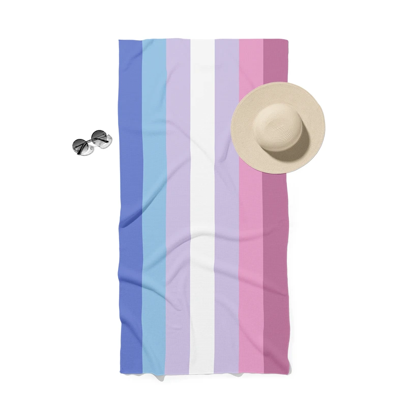 Aertemisi Bigender Pride Flag المتحولين جنسيا قوس قزح LGBT الهراء منشفة الشاطئ اضافية كبيرة الحجم 180 سنتيمتر x 90 سنتيمتر #4