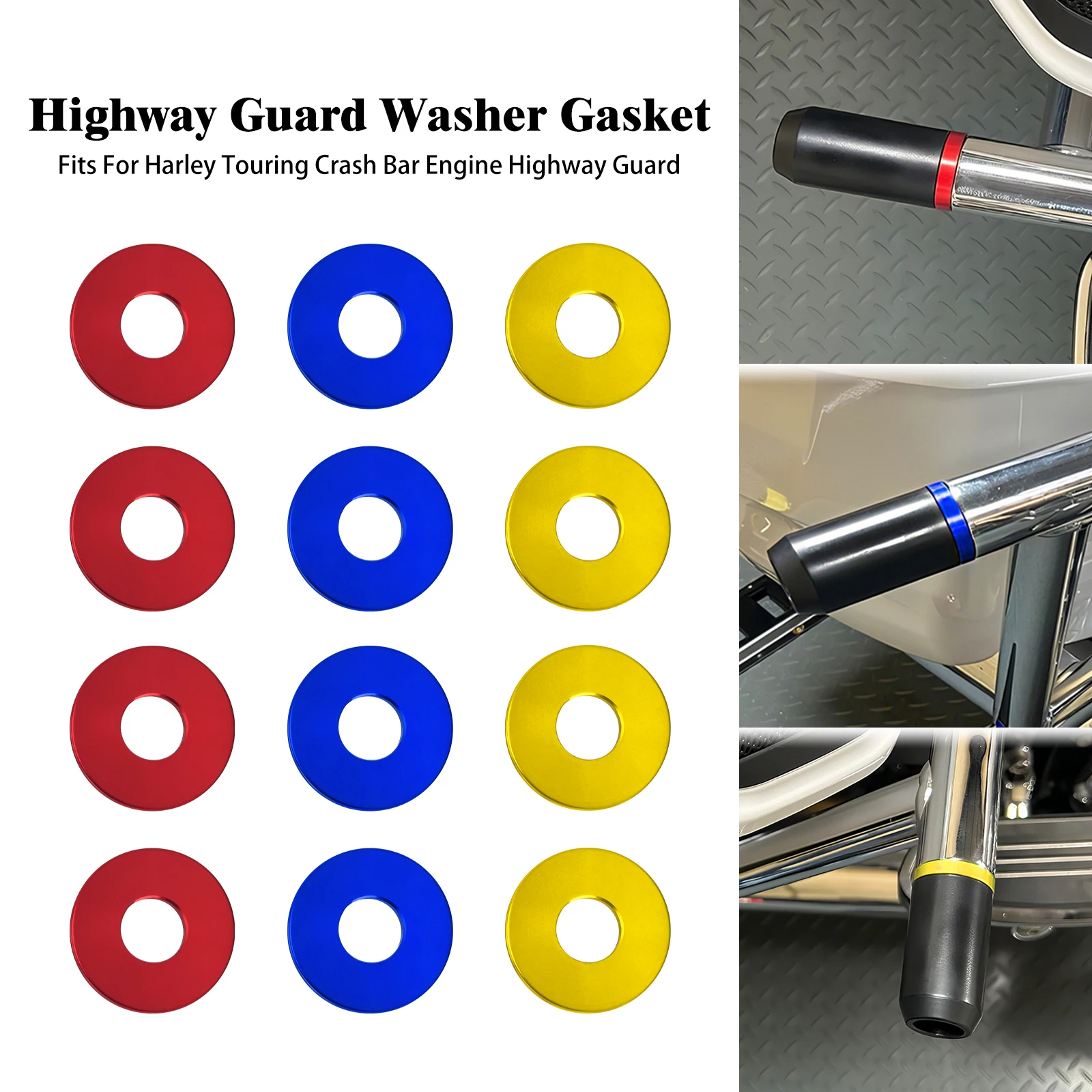 

Motorcycle Front Crash Bars Washer Gasket For Harley Touring Road King Street Electra Glide FLHX Engine Highway Guard Protector