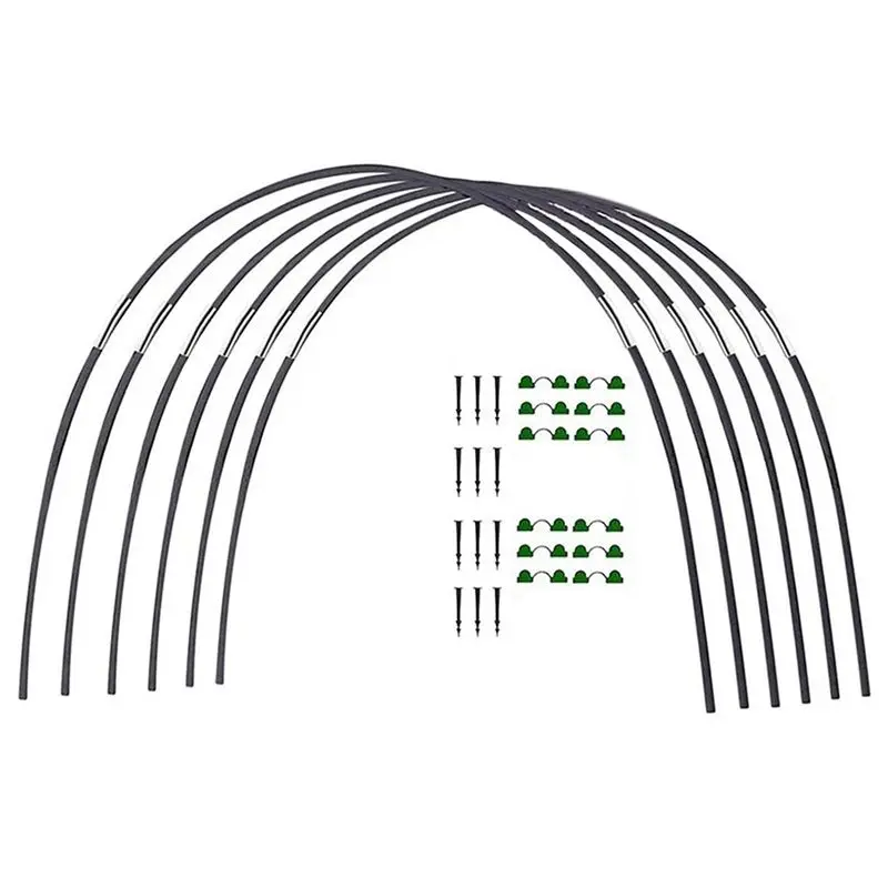 A53Q-Garden Greenhouse Hoop Set, Gardening Folding Fiber Pole Set, Arch Greenhouse Planting Tunnel Bracket