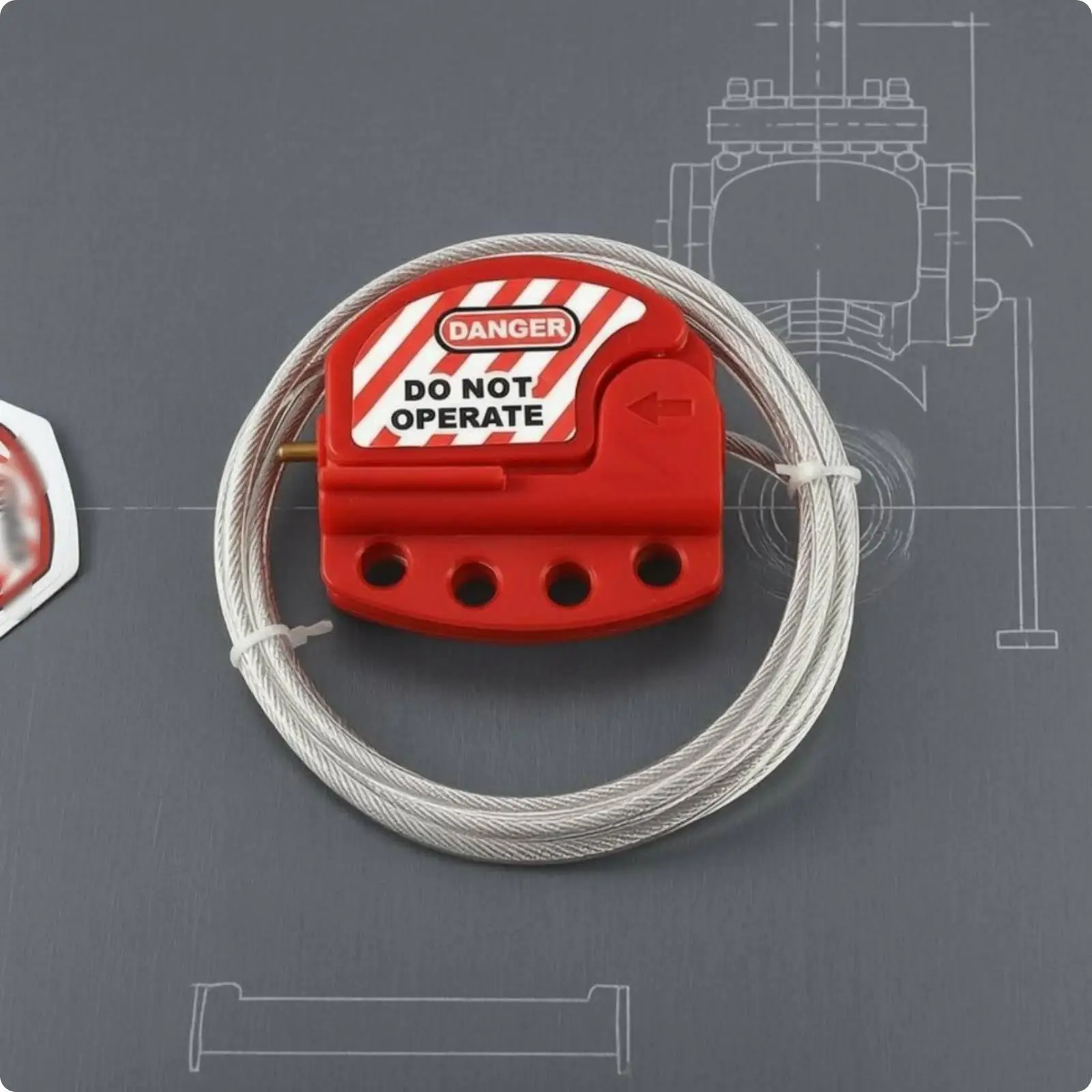 Adjustable Safety Lock Steel Cable Padlock Wire Lockout Security Lock Cable for Factory Machinery Maintenance
