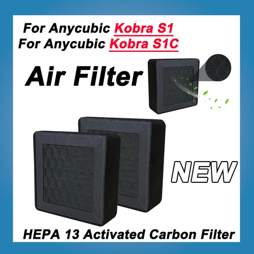 Filtro de carbón activado HEPA para impresora 3D Anycubic Kobra S1/S1C, purificador de aire de alta eficiencia, eliminación de olores y humos, 1/2/5 Uds.
