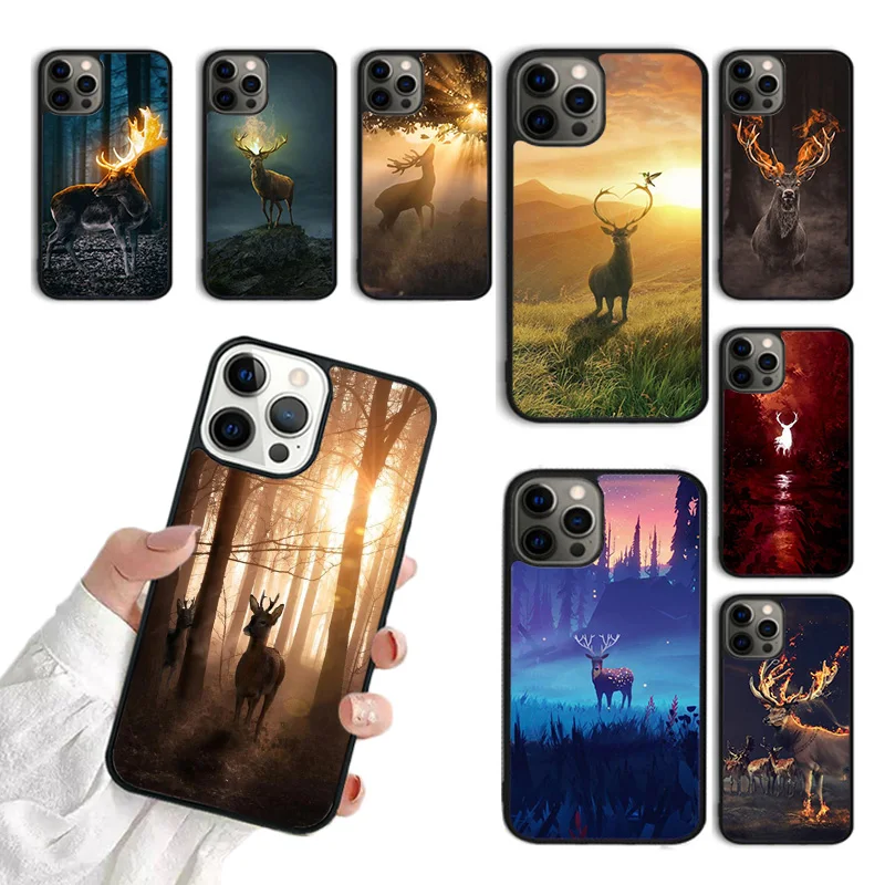 STUNNING DEER Animal Phone Case For iPhone 15 16 SE2020 11 12 13 14 Pro Max Mini Cover For iPhone Max 6 7 8 Plus coque Fundas