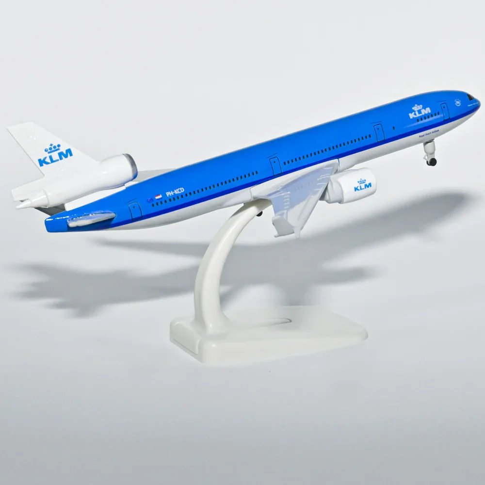 NEW 20cm Netherlands KLM Airlines MD MD-11 Airways Diecast Airplane Model Alloy Metal Air Plane Model Wheels Aircraft Toys