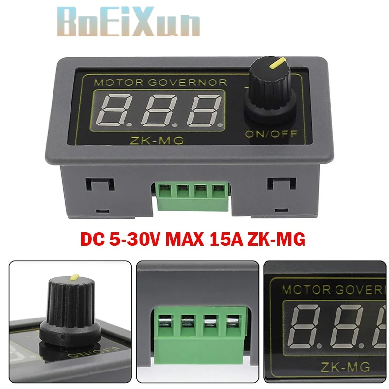 

150W DC 5-30V DC Motor Controller PWM Adjustable Speed 12v 24v 5A Digital display encoder duty ratio frequency MAX 15A ZK-MG