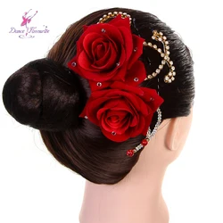 HB012 Red Rose Flowers Ballet Headpiece Don Quixote or Paquita Headwear Red Ballerina Hair Wear