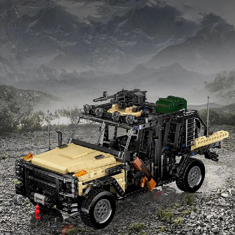 Klemmbausteine Militärisches Caracal-Angriffsfahrzeug mit Motor Bausteine WW2 Deutsches Luftlandetransportfahrzeug Modellbausatz Jungen Spielzeug Erwachsene Kinder Geschenk 1577 Teile