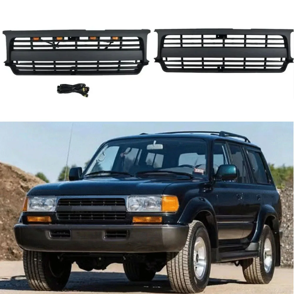 Front Bumper Grill Mask Radiator black Grille For Toyota Land Cruiser lc80 1990 1991 1992 1993 1994 1995 1996 1997 Racing Grills