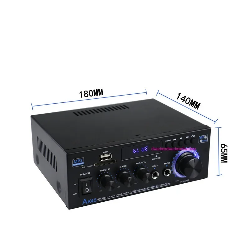 AK45 digital power amplifier Bluetooth U disk power amplifier two-channel power amplifier