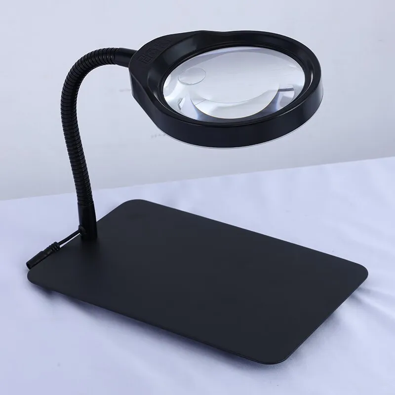 

5x 8x 10x Magnifier LED Desk Light Daylight Magnifying Glass Table Lamp Desktop Magnifying Lamp Real Glass Lens Drop Shipping