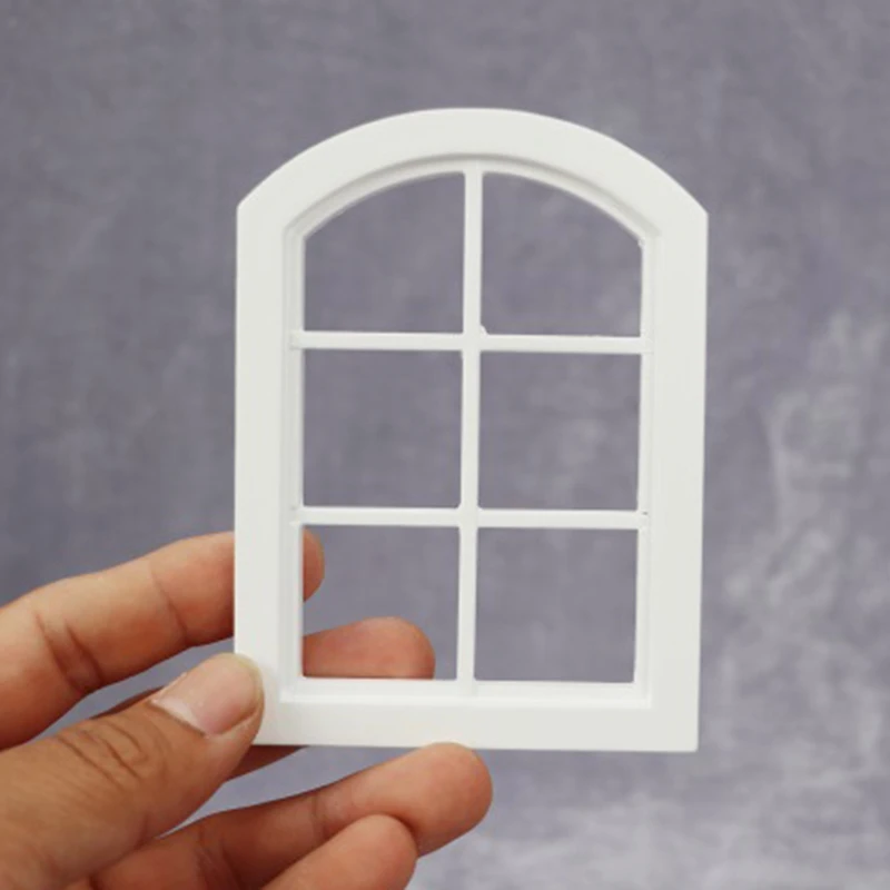 1/12 Dollhouse Miniature 6-Pane Windows Model Doll House Handcrafted Furniture Model DIY Decor Accessories