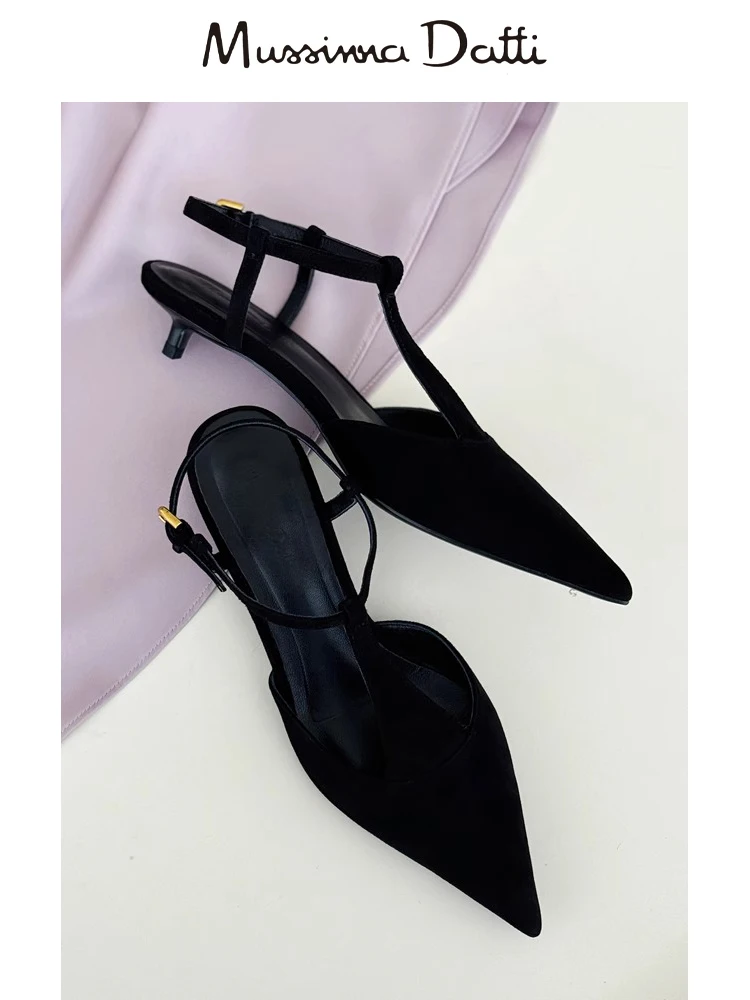 Murrinna Daffi 2024 Spring New Comfortable Pointed Sandals Minimalist temperament slim heel pointed toe single shoes