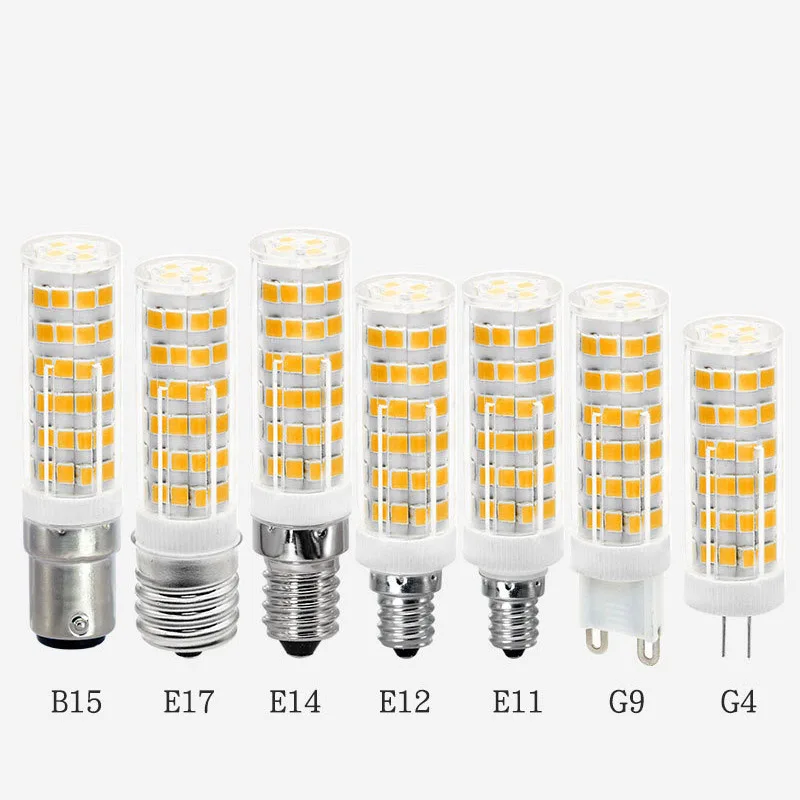 

10pcs 5W 7W G4 G9 E14 E11 E12 E14 E17 B15 Ceramic LED Corn Bulb Mini Lamp 110v 220v 76 leds 52 leds Replace 50w 70w Halogen Lamp