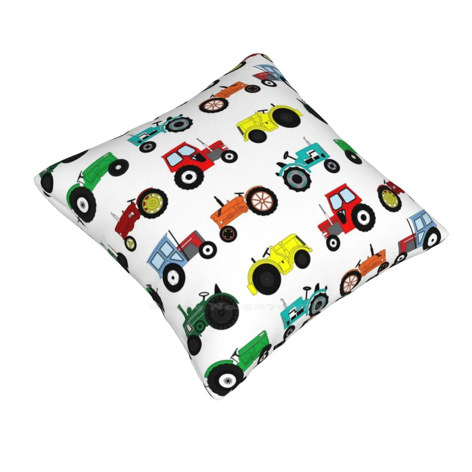 Tractors Print Bedroom Office Hug Pillowcase Tractors Farmyard Kids Children Animals Cute Colourful Happy Vehicles Combine