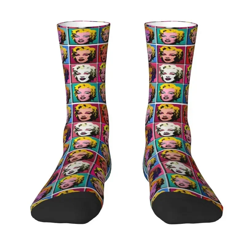 Pop Art Golden Girl Monroe Marilyns Crazy Crew Socks Unisex Fun 3D Printing Dress Socks