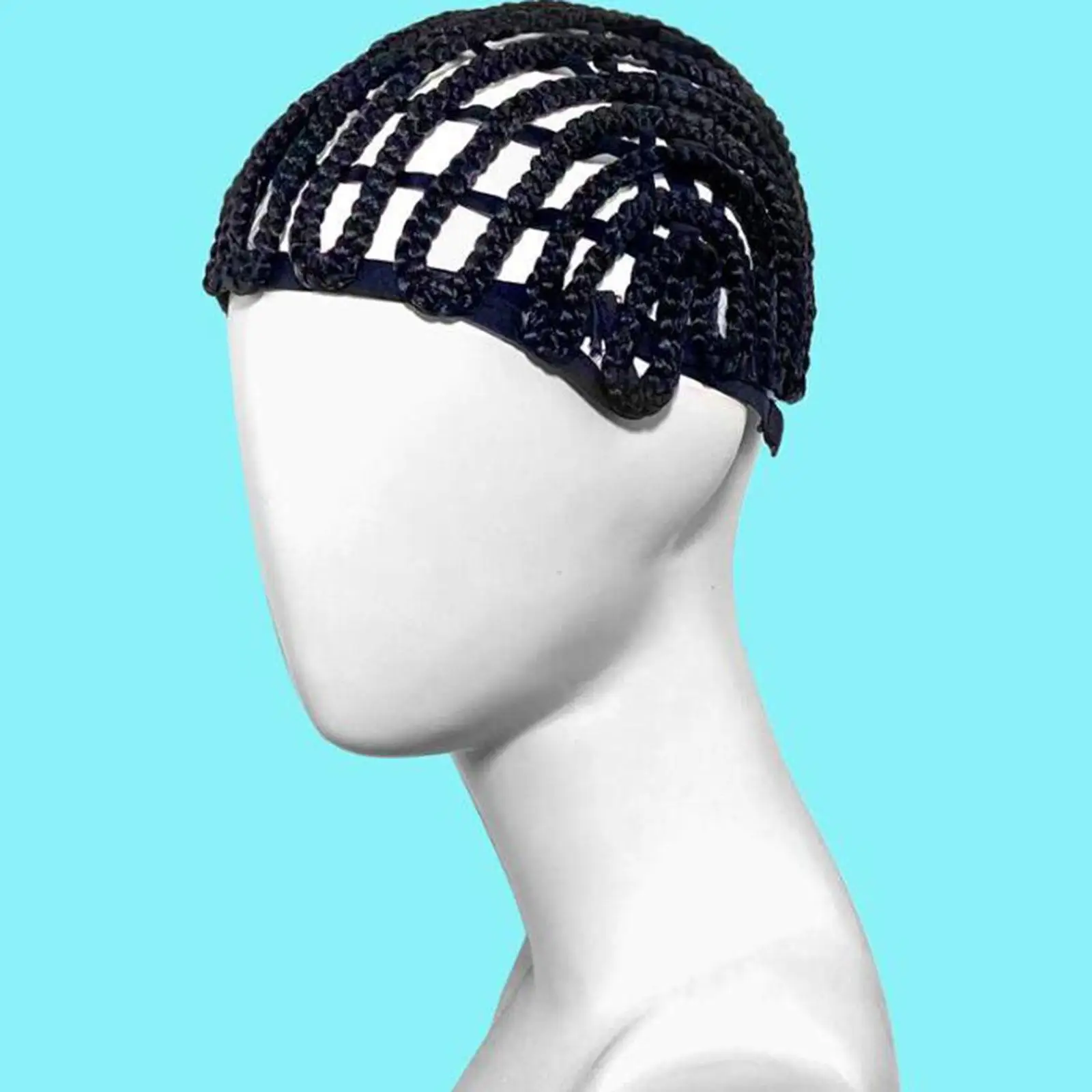 

Black Crochet Braided Wig Cap Elastic Hair Styling Tool Breathable Cornrow Cap for Wig Making Weave Easier Sew in