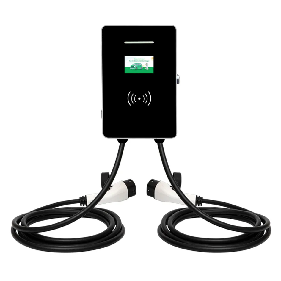 

Double Guns Station 63A 14kw 22kw 44kw Type2 Gbt Charging Electric Car Charger Wall Mounted EV Charger With APP Loading Balance