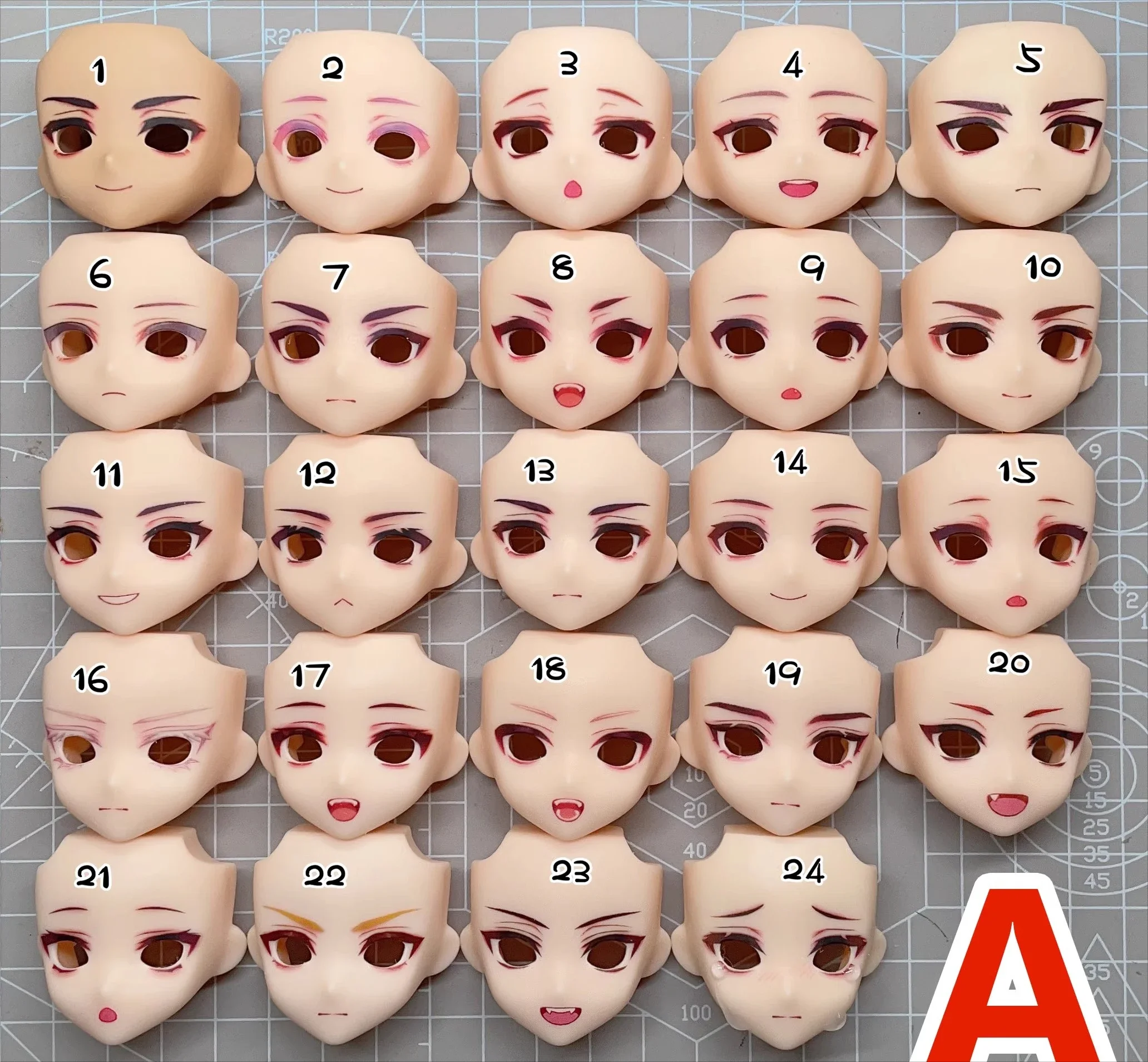 Ob22 ob24 Face Open Eyes Anime Game Cosplay Suitable for 10mm 12mm Eyes Handmade Water Sticker Faceplates Accessories