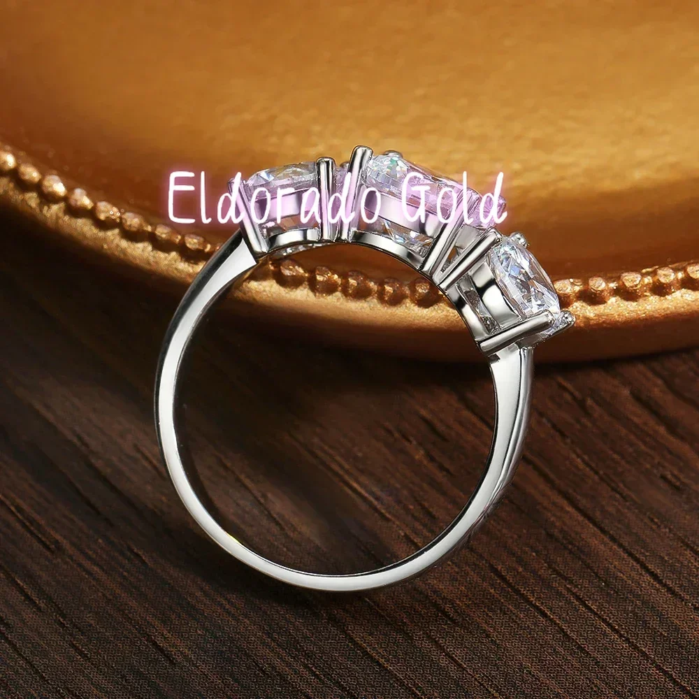 

Eldorado Gold New D VVS1 Moissanite Rings for Women Sparkling Diamond Engagement Wedding jewelry with GRA s925 Sliver Plated 18