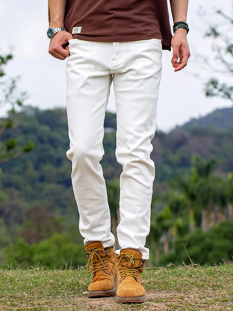 

High-End Slim Fit Casual Cotton Jeans Men's Summer New Sle Breathable American Retro Blue Jeans Straight Leg Zipper Fly