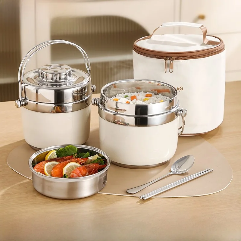 

Padinglai Stainl Steel Insulated Lunch Box Long Lasting Thermal Capaci for Office Workers Home Use 24 Hours Thermal Food...