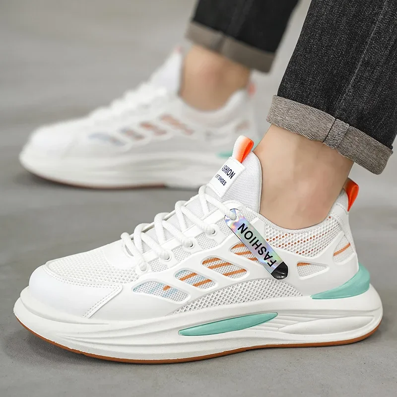 남성 운동화 패션 야외 캐주얼 신발 통기성 메쉬 스포츠 운동화 남성 가황 신발 플랫폼 테니스 신발