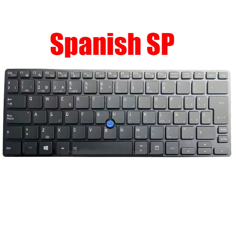 UK SP Laptop Keyboard For Dynabook For Tecra X50-F United Kingdom Spanish Black With Backlit&Pointing