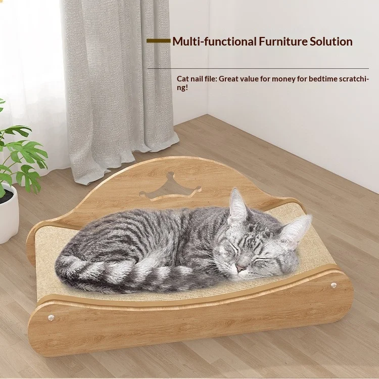 

Durable Sisal Oval Cat Scratcher Bed No Shedding Scratch Board Integrated Cat Toy Nail File Cozy Lounger Cat Furniture Cat Toys