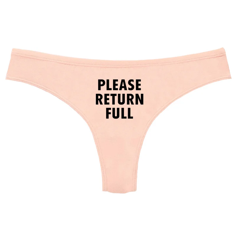 Cute PLEASE RETURN FULL Cotton Thong Breathable Women's G-string Comfortable Female Underwear Girls Hot Panties Sexy Lingerie - view 5