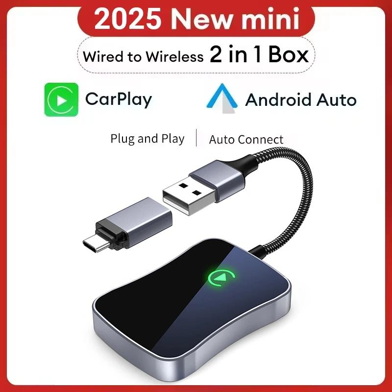 

Беспроводной адаптер Carplay Apple Carplay 2024, обновление Plug & Play для заводских проводных автомобилей Carplay от 2015 года и iPhone iOS 10+