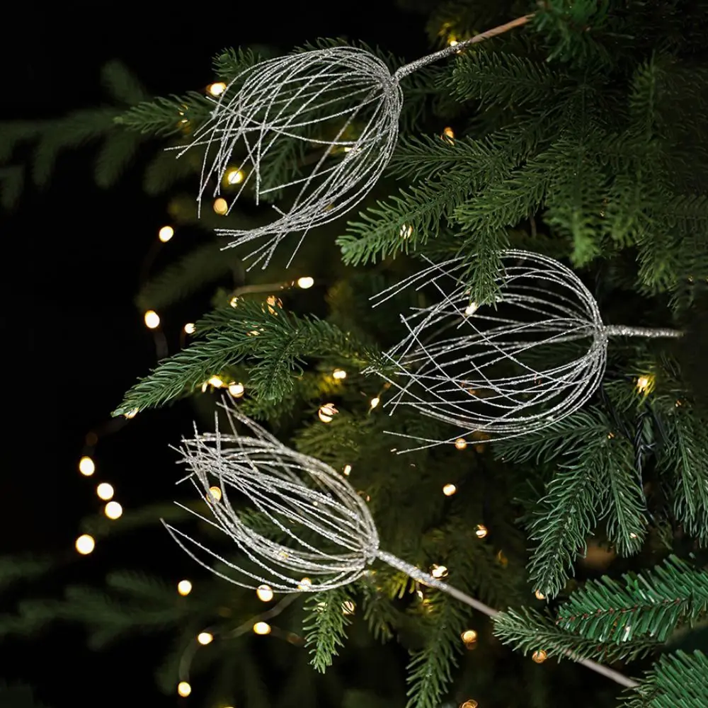 

32CM Christmas Tree Picks Firework Sparkling Powder Lifelike Xmas Tree Filler Picks Simulation Plastic Firework Glitter Stems