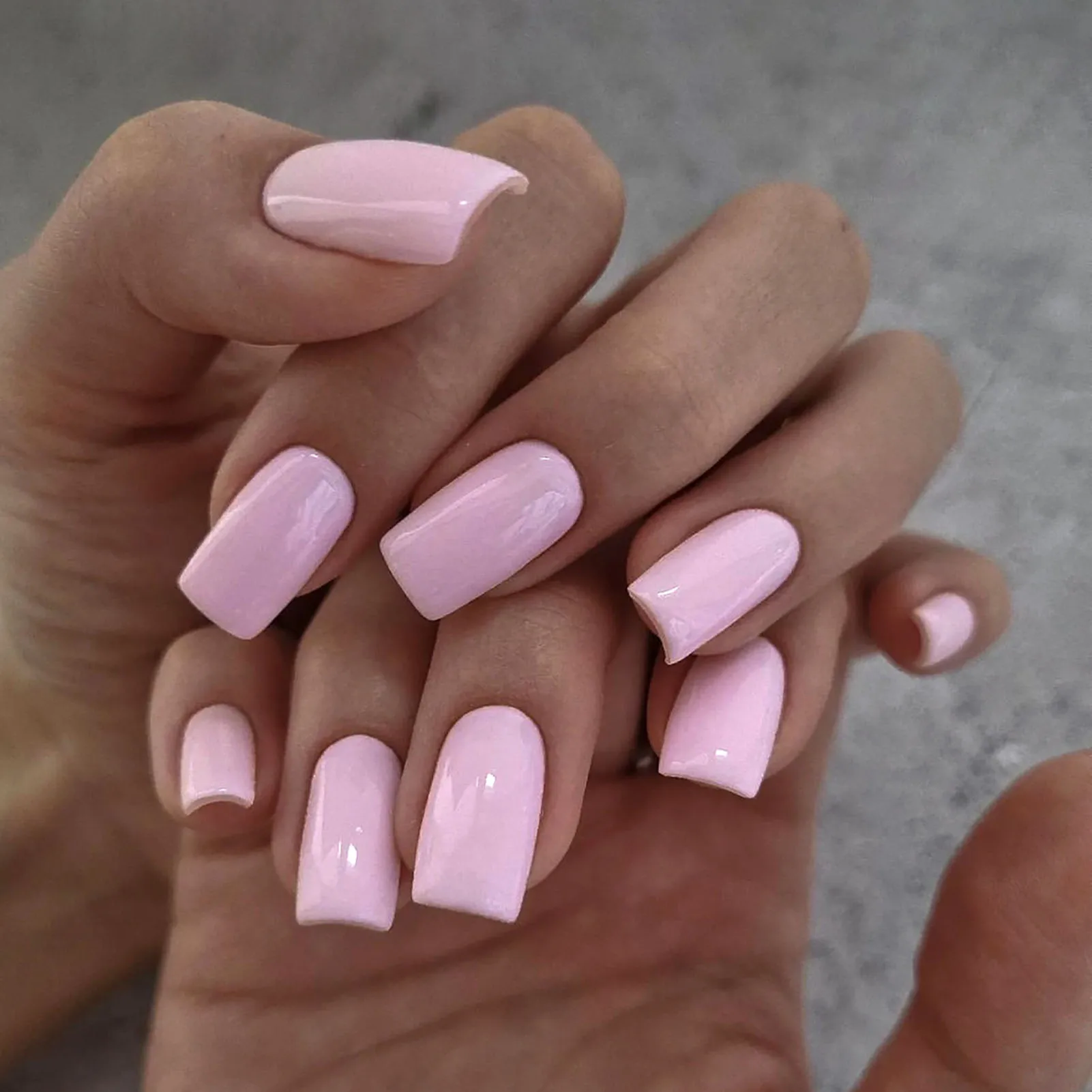 24szt Nude Pink False Nail for Girl Women Ins Simple Style Short Round Acrylic Nails Patch Manicure Detachable Fake Nail Tips
