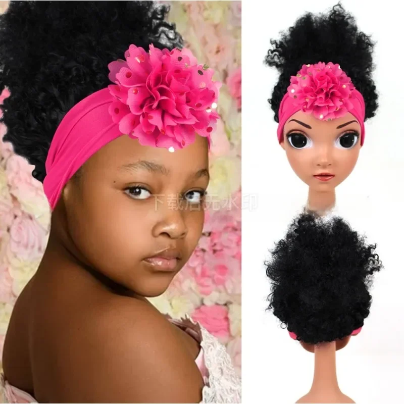 Hair Fabric Headbeand Wig for Kids Color Wigs Headband Afro Wigs with Headband Suppliers for Kids Girls