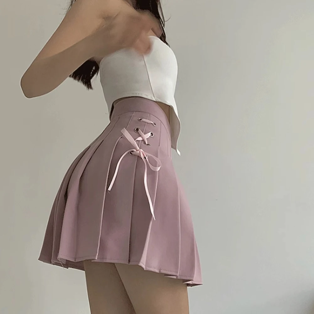 

Cute Pink Mini Skirt Spring Summer Skirt Black Womens Mini Skirt Regular Length Solid Color Design Suitable For Holiday