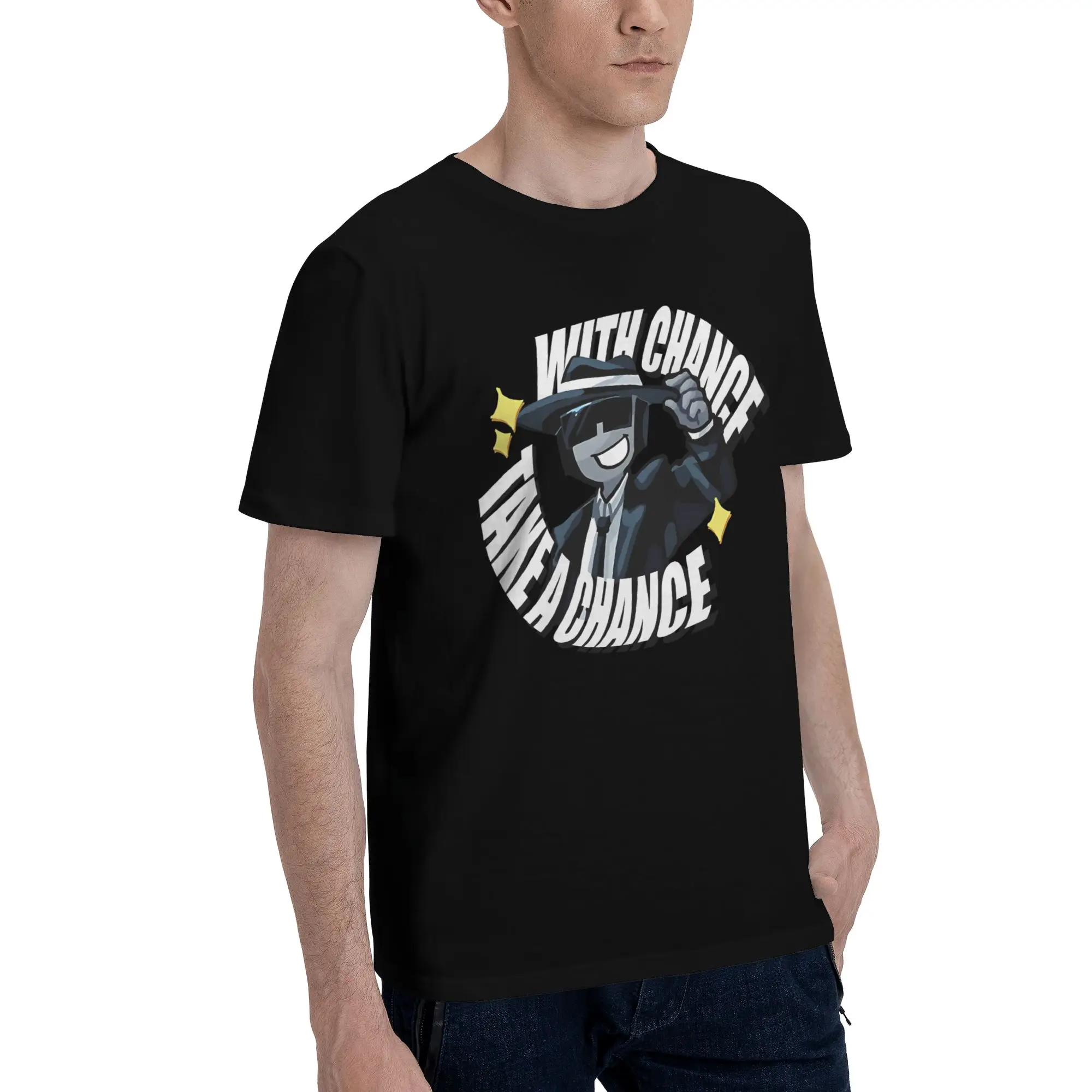 Forsakens Take A Chance T Shirt for Men Pure Cotton Funny T-Shirts O Neck  Tee Shirt Short Sleeve Clothing Plus Size