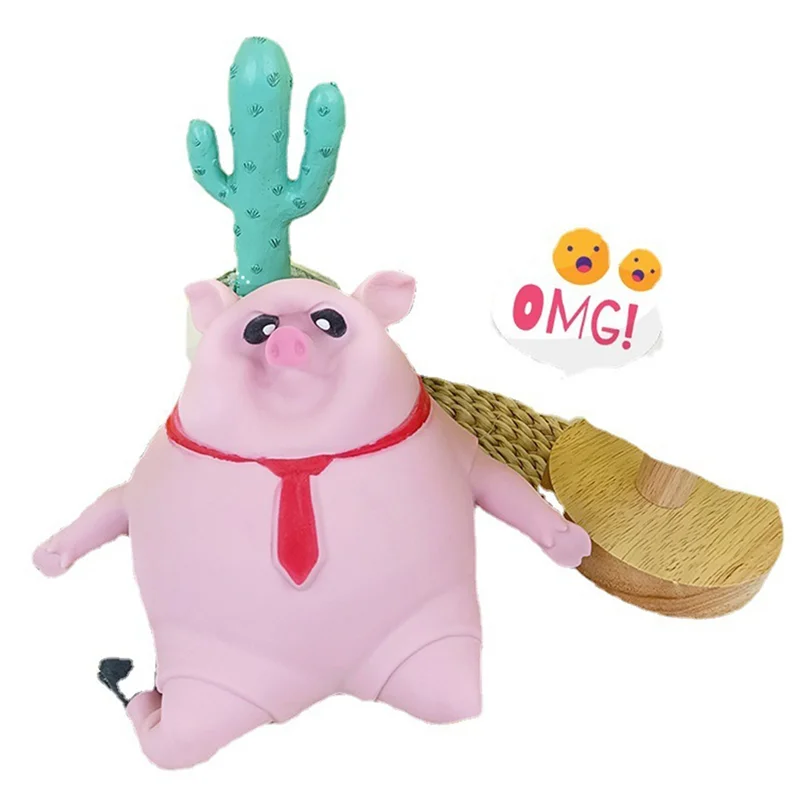 B05C-Pet Spremitura di maiale rosa antistress Simpatico animale da spremere Piccolo maiale antistress