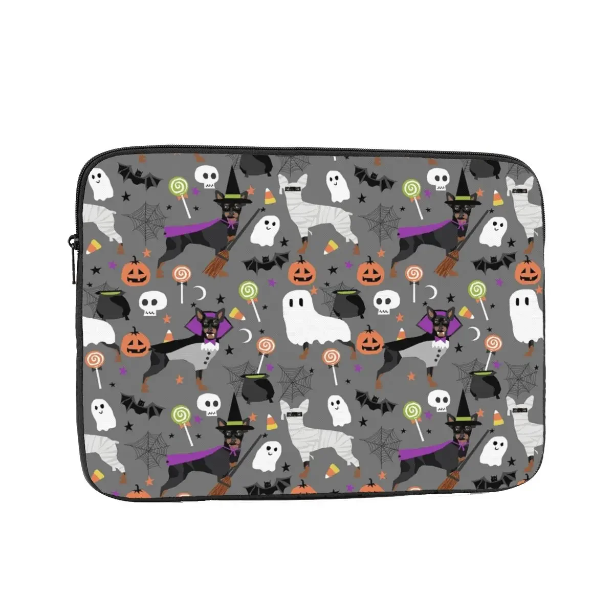 Laptop Sleeve Case 12 13 15 17 Inch Notebook Sleeve Cover Bag Miniature Doberman Pinscher Halloween Dog Computer Shockproof Case