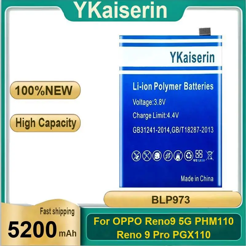 

For Oppo Reno9 5G PHM110 Reno 9 Pro PGX110 Replaceable 5200Mah Mobile Phone Battery BLP973 Long Lasting