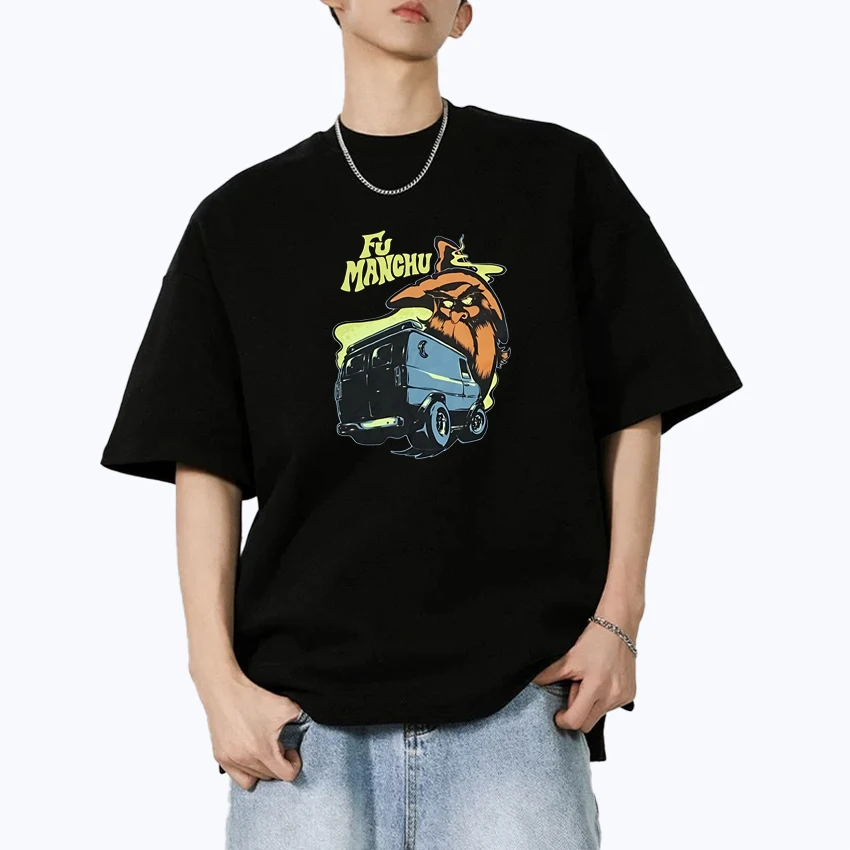 

2025 FU MANCHU Stoner Rock Band streetwear Oversized t-shirt Fashion Unisex Summer short sleeve t-shirts 100% Cotton Men Women