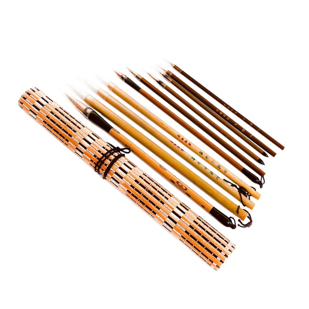 Watercolor Ink Brush for Calligraphy Chinese Set Beautiful Work Painting Wooden Sketching Practical Use