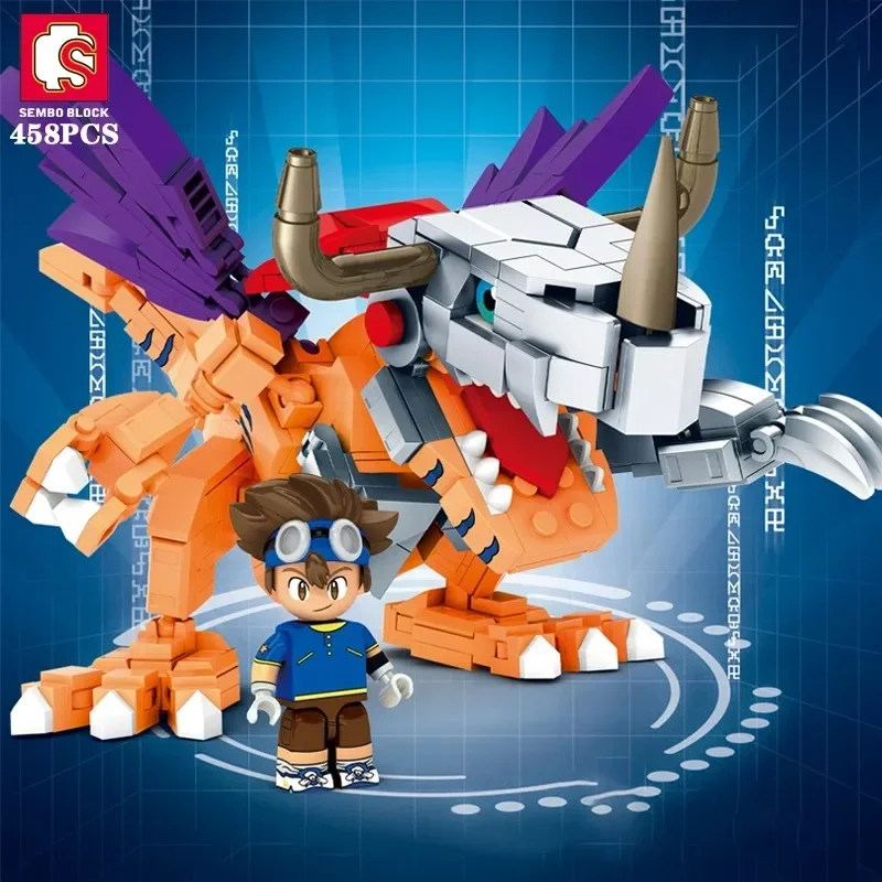 SEMBO BLOCK Digimon Adventure Anime Block Action Doll Model Garudamon Metal Greymon Children's Model Puzzle Toy Birthday Gift