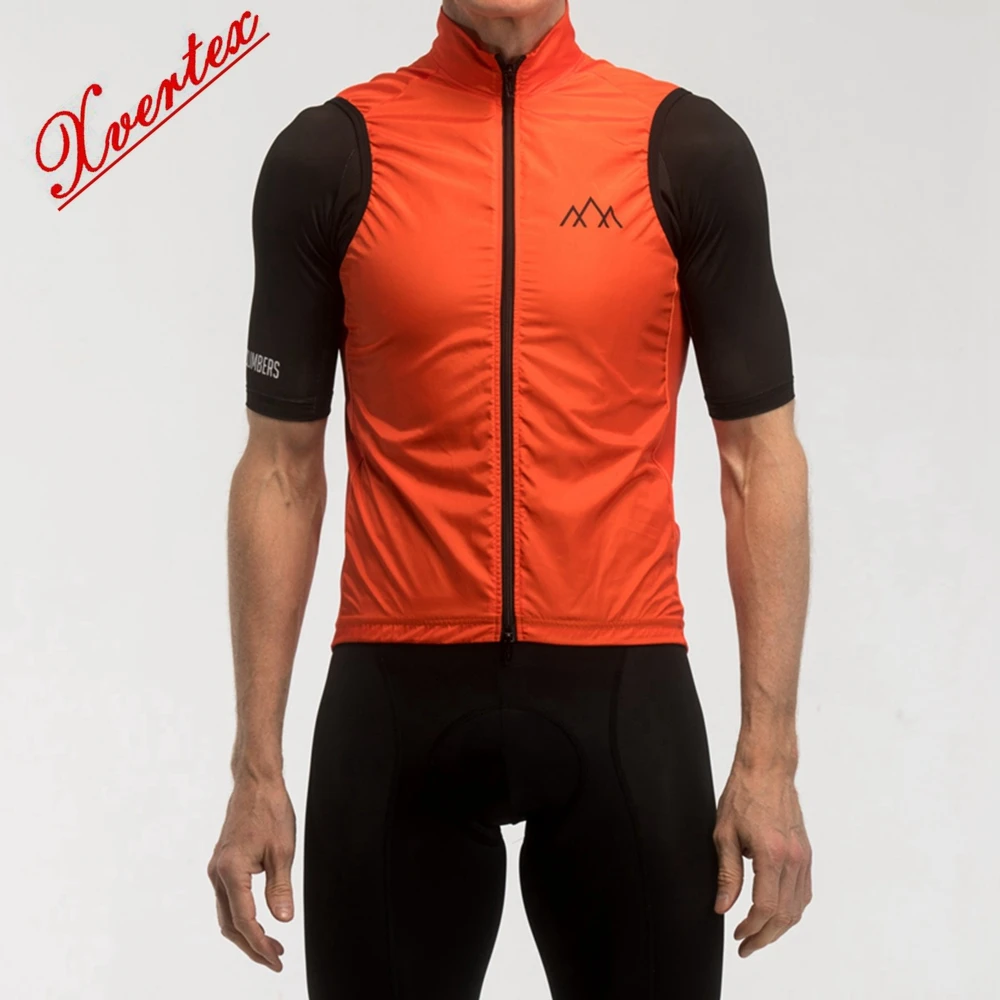 Orange Black Bicycle Gilet MTB RIDE Windproof Sleeveless Garment Cycling Vest  Road Bike Team Race  Tops Wear